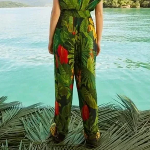 Farm Rio Cocoa Forest Jumpsuit Size S - Picture 5 of 16